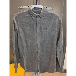 St. John's Bay Gray Herringbone Long Sleeve Super Soft Flannel Shirt Mens Medium